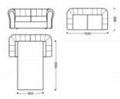 Диван-кровать двухместный увеличенный ДК2плюс