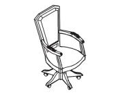 Кресло поворотное с подъемным механизмом и подлокотн. кож.зам 1002