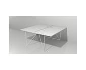 Двухместный стол с алюминевым профилем для крепления перегородки DIS160