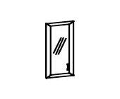 Дверь правая(матовое стекло в аллюминевой рамке) К-979