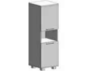 Шкаф высокий узкий R/L (2 низкие двери ЛДСП) KSU-1.5 R/L