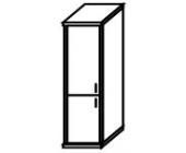 Шкаф высокий узкий Л/П (1 низкая дверь ЛДСП, 1 средняя дверь ЛДСП) А.СУ -1.3 Л/П