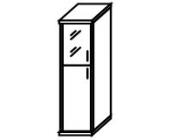 Шкаф высокий узкий Л/П (1 средняя дверь ЛДСП, 1 низкая дверь стекло) А.СУ -1.7 Л/П
