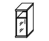 Шкаф средний узкий Л/П (1 низкая дверь стекло) А.СУ-2.2 Л/П