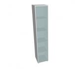 Шкаф высокий,стеклянная дверь белая,рама алюминий IDEV43S I