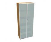 Шкаф высокий,стеклянная дверь белая, рама алюминий IDEV86S I