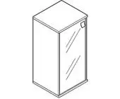Шкаф низкий узкий Л/П (1 низкая дверь стекло) Л.СУ-3.2 Л/П