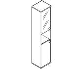 Шкаф высокий узкий Л/П (1 низкая дверь ЛДСП, 1 низкая дверь стекло) Л.СУ-1.4 Л/П