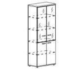Шкаф для документов со стеклянными дверьми в алюминиевой рамке (задняя стенка ДСП) А4 9390