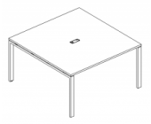 Стол для переговоров на металлокаркасе UNO А4 Б1 131 ДШ