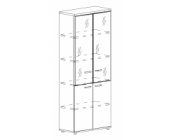Шкаф для документов со стеклянными дверьми в алюминиевой рамке  А4 9380 БП/ДШ