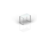 Приставной стол 100х60х71см (белое стекло "оптивайт") CATA100V
