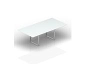 Стол для совещаний 240х120х71см (белое матовое стекло) OC240V