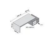 Стол правый/левый с тумбой под компьютер 250x115 см 174282R/174283L