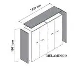 Топ для шкафов с боковыми панелями, высота 160.1 см, ширина 273.8 см 174110