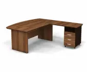 Стол руководителя угловой с тумбой R 180x205x76 .
