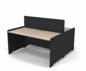 Стол прямой двойной c высоким экраном 161,2x160x118,7 .