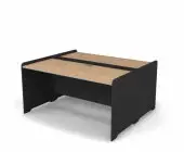 Стол прямой двойной c низким экраном 161,2x138x82,2 .