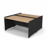 Стол прямой двойной c низким экраном 161,2x160x82,2 .