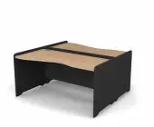 Стол эргономичный двойной с низким экраном 161,2x160x82,2 .