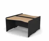Стол эргономичный двойной с низким экраном 141,2x160x82,2 .