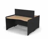 Стол эргономичный двойной с высоким экраном 141,2x160x118,7 .
