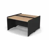 Стол прямой двойной c низким экраном 141,2x138x82,2 .