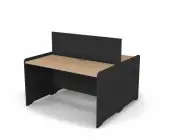 Стол прямой двойной c высоким экраном 141,2x138x118,7 .
