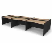 Стол эргономичный двойной бенч с низким экраном 420,4x160x82,2 .