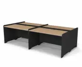 Стол прямой двойной бенч с низким экраном 280,8x138x82,2 .