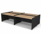 Стол прямой двойной бенч с низким экраном 320,8x160x82,2 .