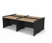 Стол прямой двойной бенч с низким экраном 240,8x138x82,2 .
