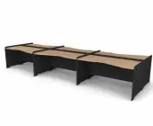 Стол эргономичный двойной бенч с низким экраном 480,4x160x82,2 .
