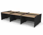Стол прямой двойной бенч с низким экраном 360,4x160x82,2 .