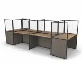 Бенч-система на 6 мест двусторонняя со стеклянной перегородкой, 372x140x140 .