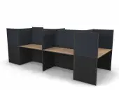 Бенч-система на 6 мест двусторонняя с перегородкой из микровелюра, 372x140x140 .
