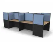 Бенч-система на 6 мест двусторонняя с перегородкой из ДСП, 372x140x140 .