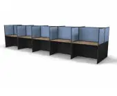 Бенч-система на 10 мест двусторонняя с перегородкой из ДСП, 602x140x140 .