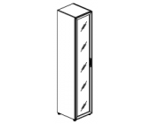 Шкаф высокий узкий L/R (1 высокий фасад стекло лакобель белое или черное в раме) LT.SU-1.10 R L/R white/black