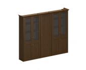 Шкаф высокий комбинированный (2 для документов со стеклянными дверями + узкий для одежды) ПС 346 ДМ