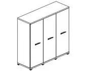 Шкаф три узкие секции, 3 ниши (3 фасада ЛДСП, 3 ниши) CN.STU-336 B/W/A