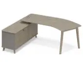 Стол руководителя эргономичный на опорной тумбе левый/правый (тип 5) WOOD ТМ В2 125 ВЛ ВЛ ВЛ / ТМ В2 126 ВЛ ВЛ ВЛ