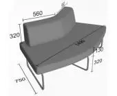 Секция угловая В 135° выгнутая sle-sub135v