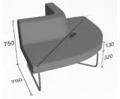 Секция угловая А 90° выгнутая sle-sua90v