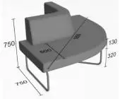 Секция угловая В 90° выгнутая sle-sub90v