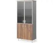 Шкаф закрытый комбинированный, стекло в раме 5 уровней RB067-90X43