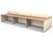 Эргономичный бенч, 6 мест, экран, без загл-к RAC014-42X16