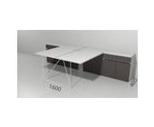 Двухместный стол с алюминевым профилем для крепления перегородки и закрытыми шкафчиками DIS162
