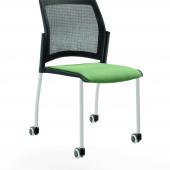 офисные стулья rewind (ревинд) на 4 ногах и колесах со спинкой-сеткой и мягким сиденьем